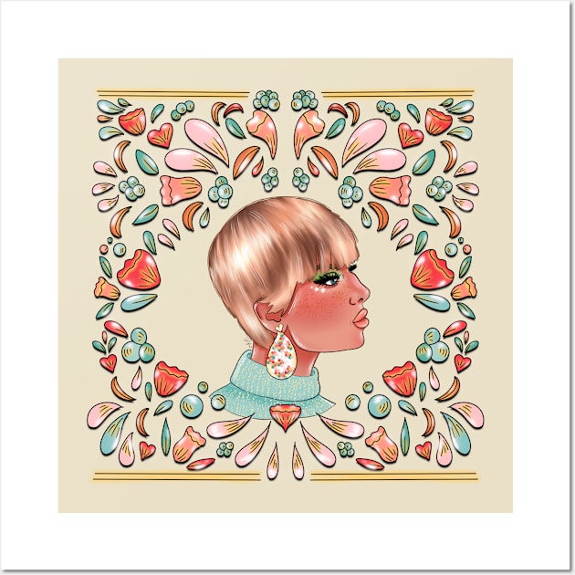 Vintage Bust Pattern Design Wall Art by My Depiction Addiction 